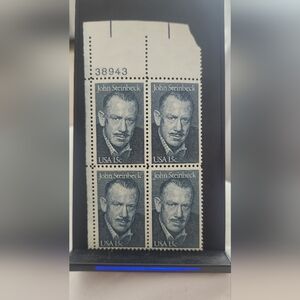 US Stamp Scott #1773, 15c, John Steinbeck, Plate Block, OG MNH